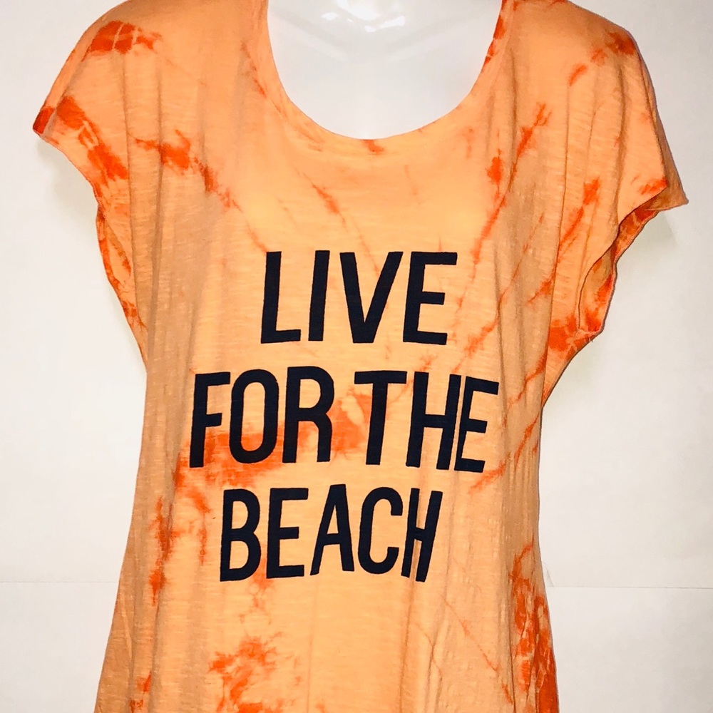 2/$20 Graphic LIVE FOR THE BEACH swim cover up.